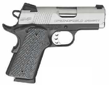 Springfield Armory 1911 EMP 9mm Luger 3" Barrel 9 Round G-10 Grip Black Frame Stainless Steel Slide Semi Automatic Pistol PI9210LP